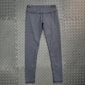 Kyodan Striped Low Rise Leggings Small Gray Black Yoga Pants
